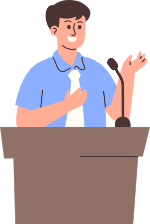 Mann hält Rede  Illustration