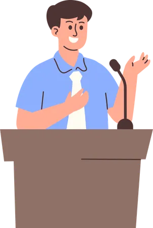 Mann hält Rede  Illustration