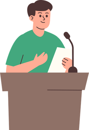 Mann hält Rede  Illustration