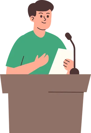 Mann hält Rede  Illustration