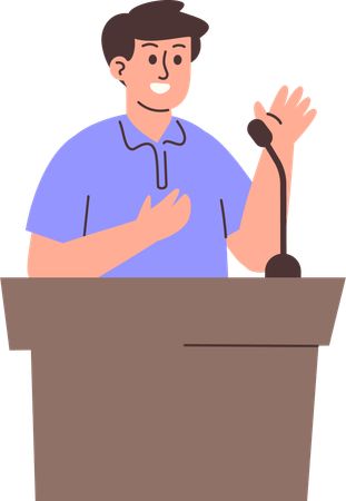 Mann hält Rede  Illustration