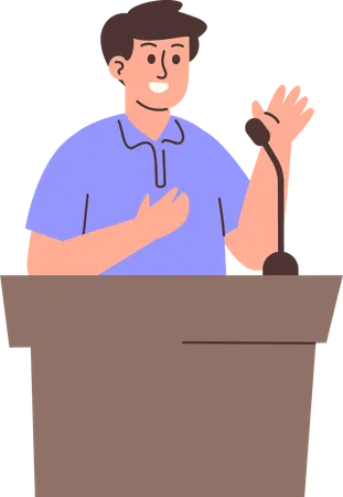 Mann hält Rede  Illustration