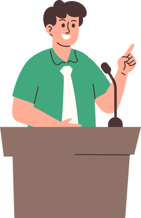 Mann hält Rede  Illustration