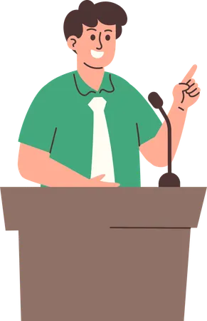 Mann hält Rede  Illustration