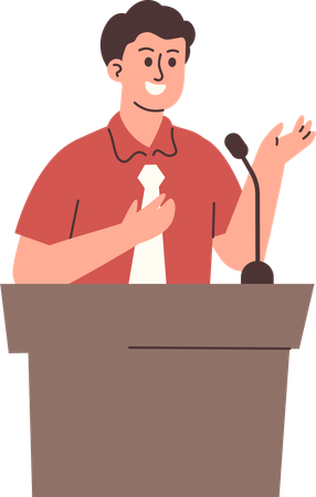 Mann hält Rede  Illustration