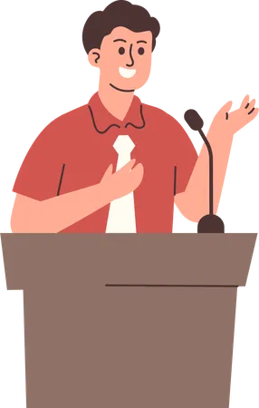 Mann hält Rede  Illustration