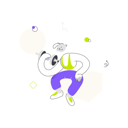 Mann hebt Hantel  Illustration
