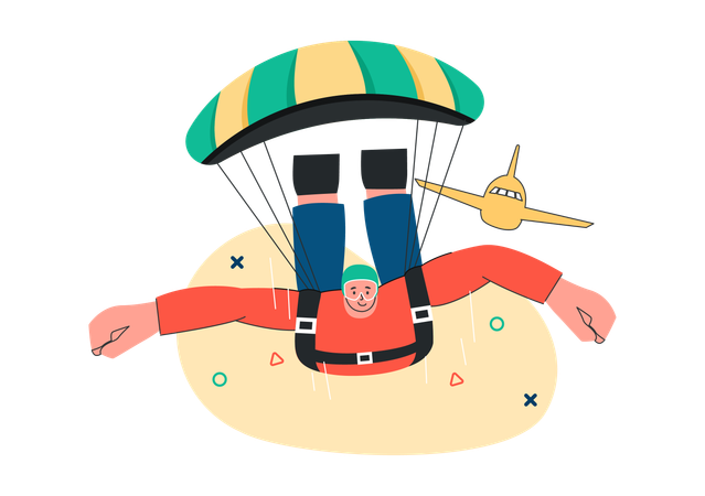 Mann im freien Fall vom Himmel  Illustration