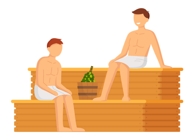 Mann im Spa-Center  Illustration