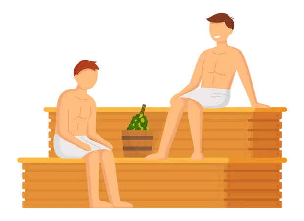 Mann im Spa-Center  Illustration