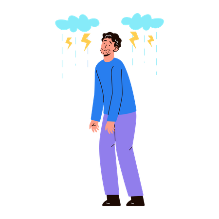 Mann in Depression  Illustration