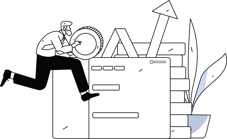 Mann investiert Geld in Wachstum  Illustration