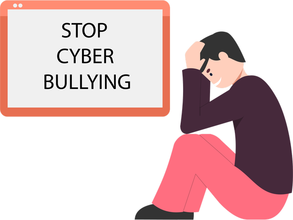 Mann ist mit Mobbing konfrontiert  Illustration