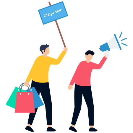 Mann kündigt Mega-Sale an  Illustration