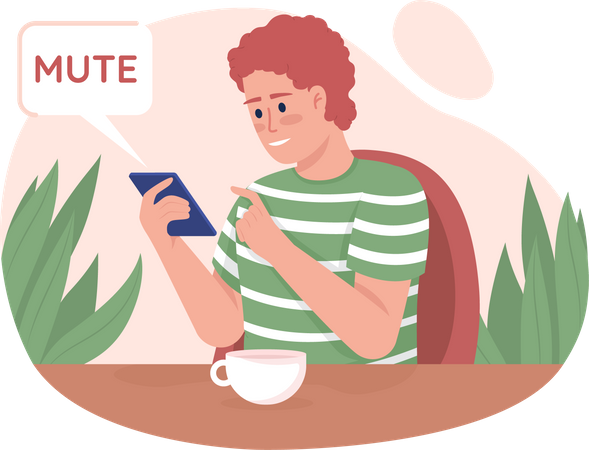 Mann lehnt soziale Medien ab  Illustration
