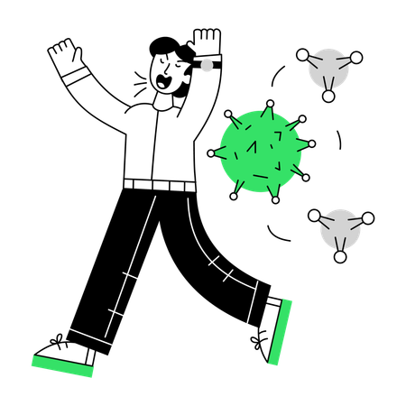 Mann leidet unter Mysophobie  Illustration