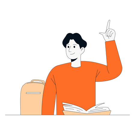 Mann liest Buch  Illustration