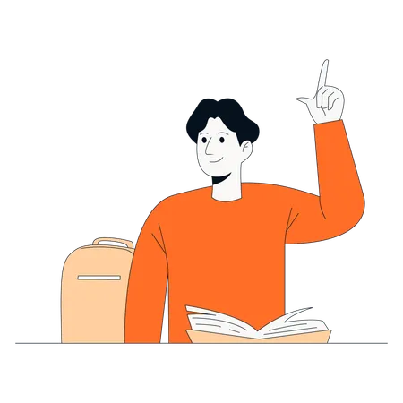 Mann liest Buch  Illustration