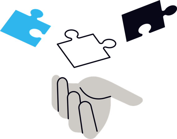 Mann löst Marketing-Puzzle  Illustration
