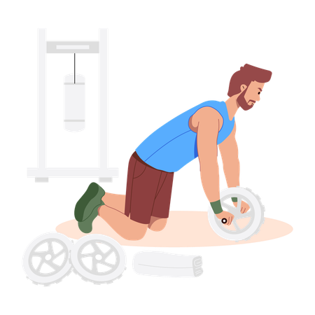 Mann macht Bauchmuskeltraining  Illustration