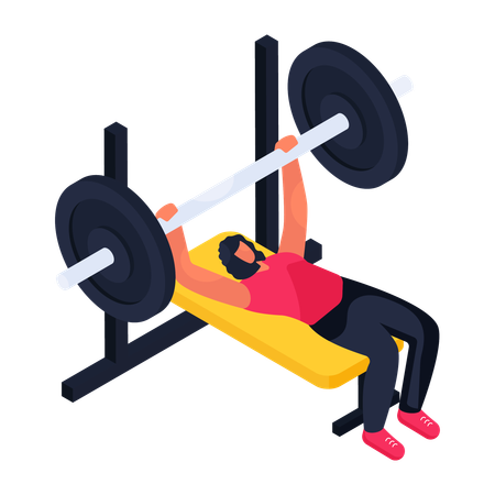 Mann macht Brustpresse  Illustration