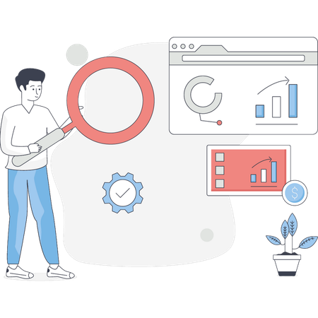 Mann ist Buchhaltungs- und Finanzexperte  Illustration