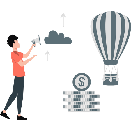 Mann macht Geschäftsmarketing  Illustration