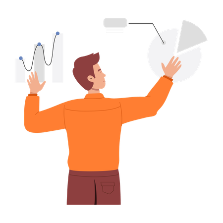 Mann als Datenanalyst  Illustration