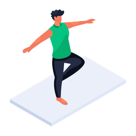 Mann macht Dehnübungen  Illustration