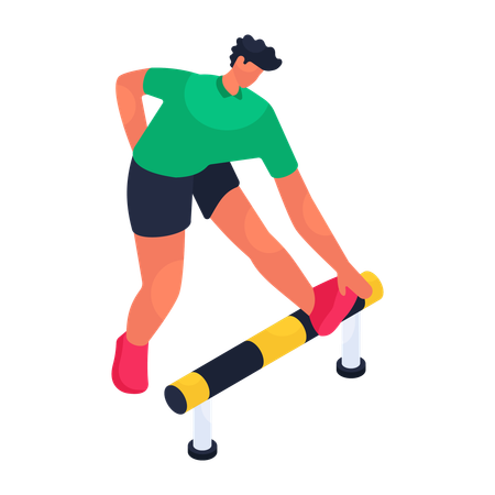 Mann macht Dehnübungen  Illustration