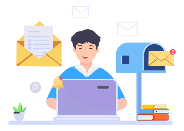 Konzept Des E Mail Marketings Senden Oder Empfangen Von E Mails Illustration