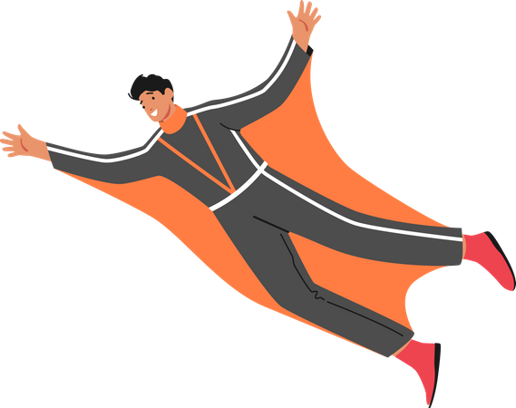 Mann macht extremes Paragliding-Abenteuer  Illustration