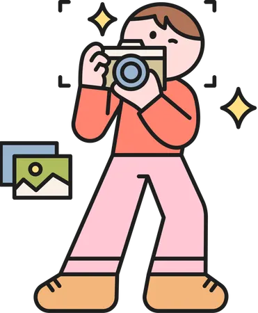 Mann beim Fotografieren  Illustration