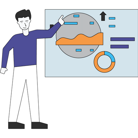 Mann macht Geschäftspräsentation  Illustration