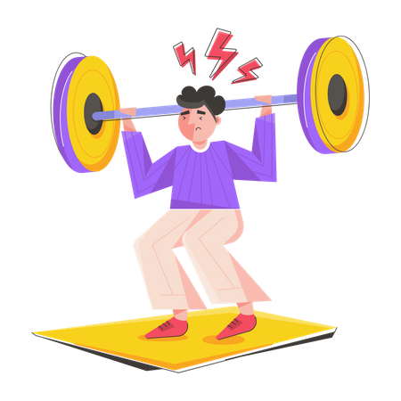 Mann beim Gewichtheben  Illustration