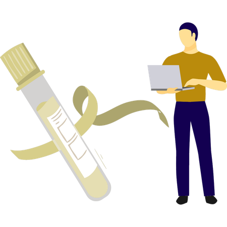 Mann macht HIV-Test im Labor  Illustration