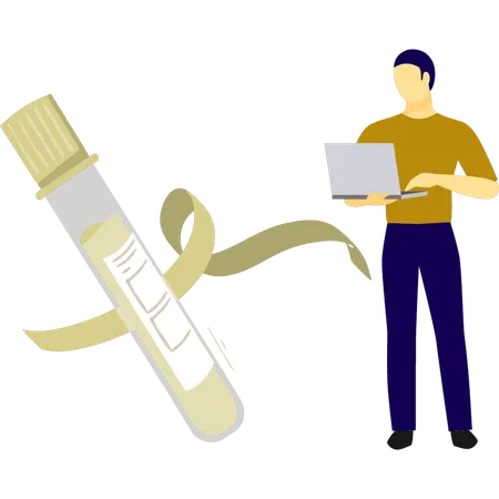 Mann macht HIV-Test im Labor  Illustration