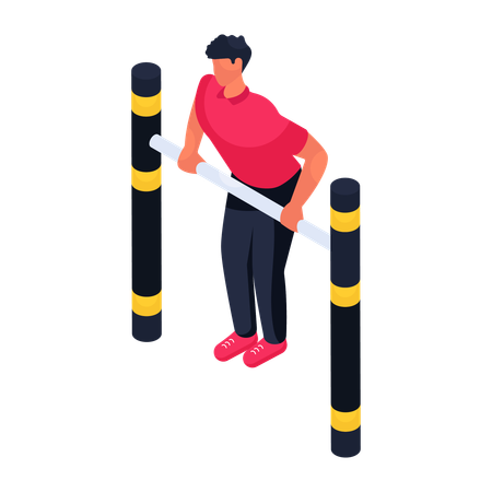 Mann macht Klimmzüge  Illustration