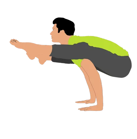 Mann beim Body-Balance-Training  Illustration