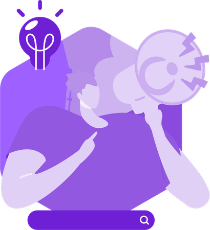 Mann macht kreatives Marketing  Illustration