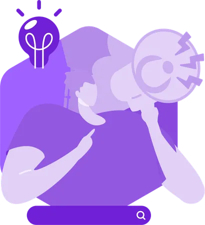 Mann macht kreatives Marketing  Illustration