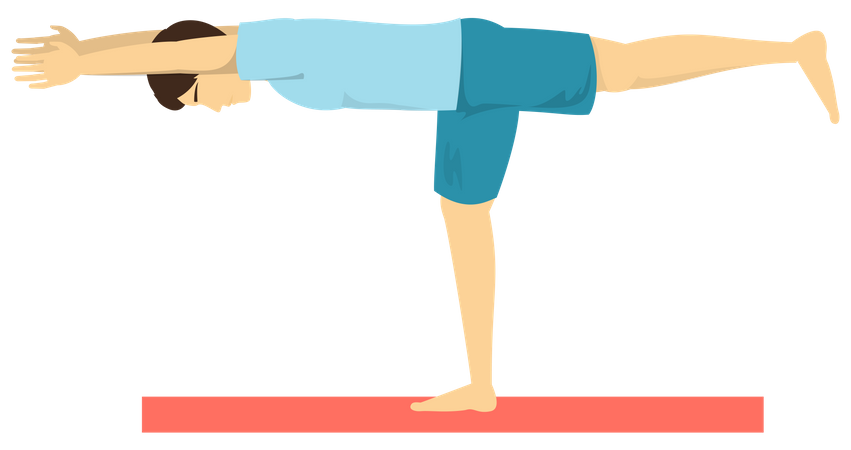 Mann macht Yoga-Pose „Krieger“  Illustration