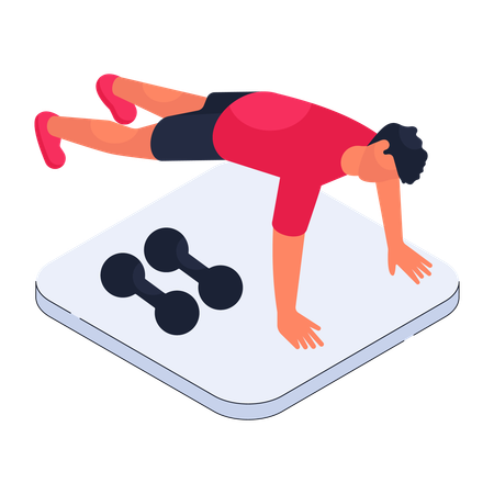 Mann macht Liegestütze  Illustration