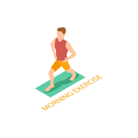 Mann macht Morgengymnastik  Illustration