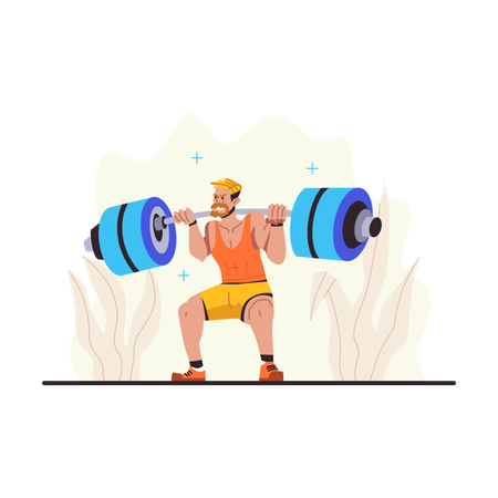 Mann beim Powerlifting  Illustration