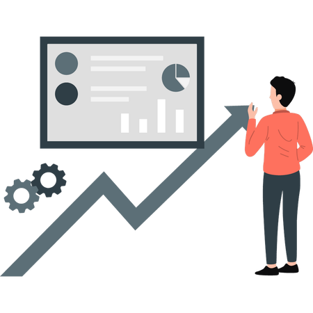 Mann macht Präsentationsbericht  Illustration