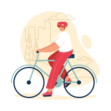 Mann beim Radfahren  Illustration