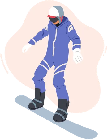 Mann beim Snowboarden  Illustration