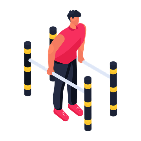 Mann macht Sport im Freien  Illustration