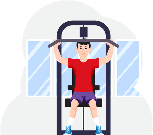 Mann beim täglichen Workout  Illustration